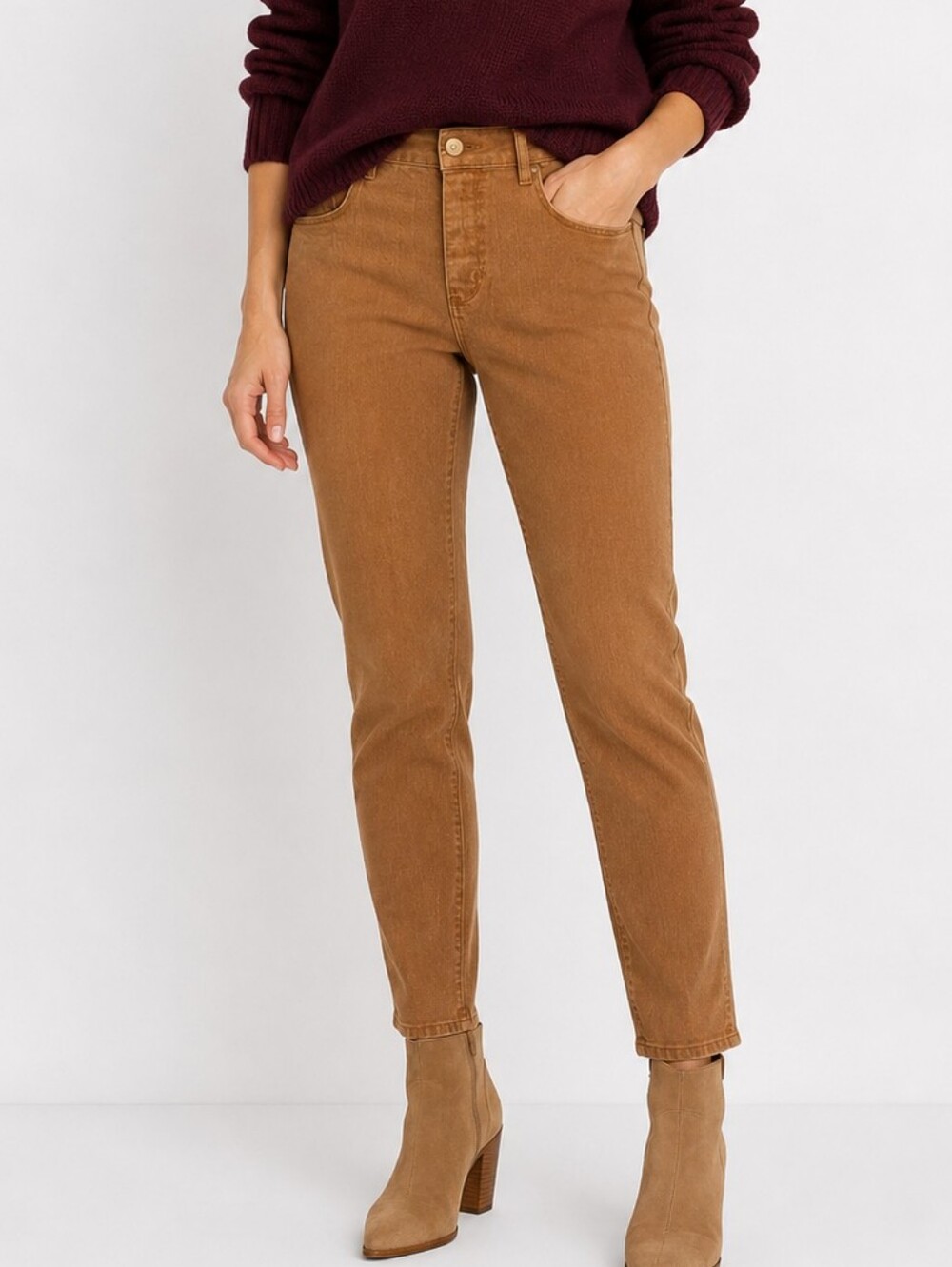D & Co Denim and Company Rust Tan Pull On Leggings